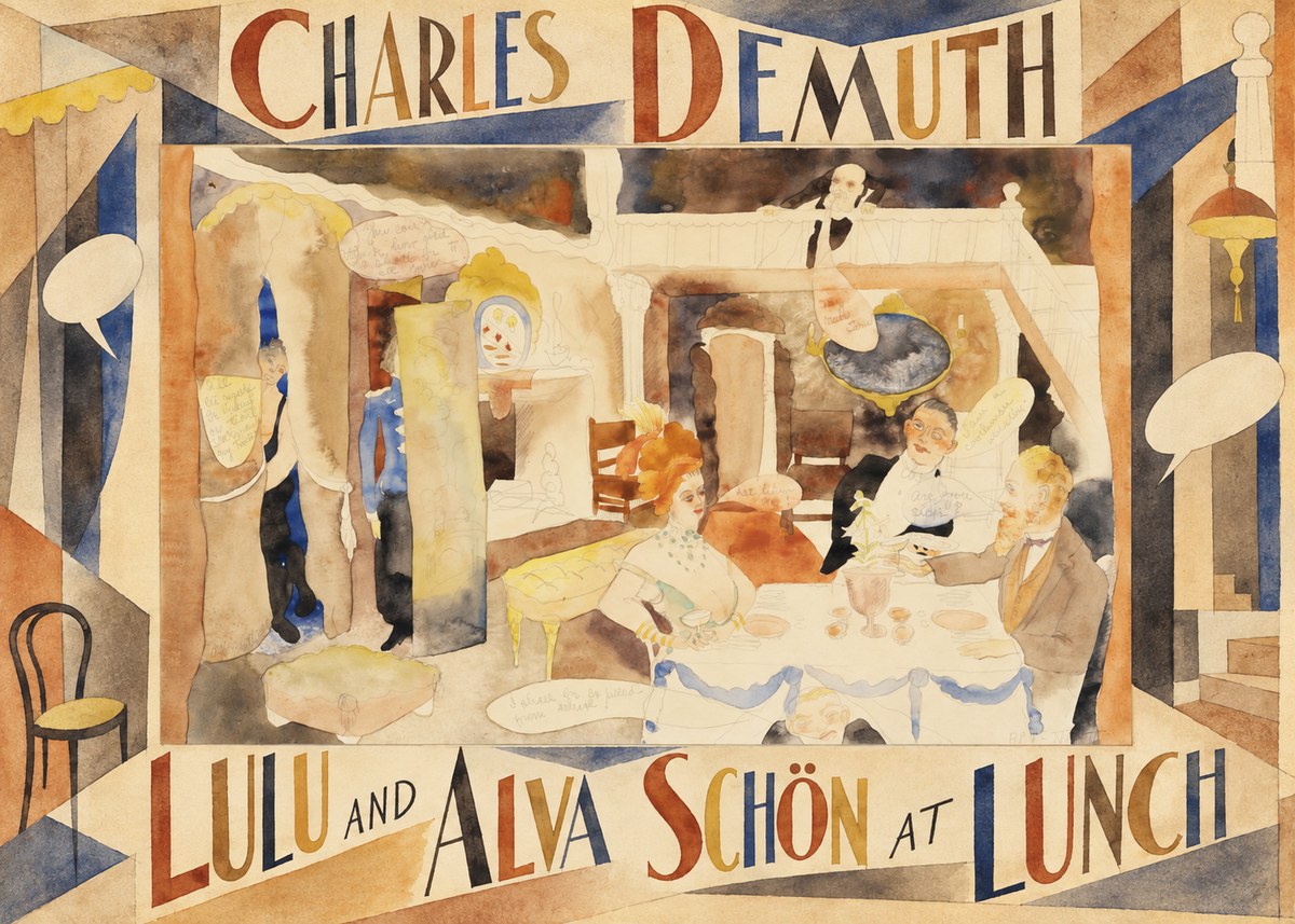 Charles Demuth Lulu and Alva Schön at Lunch No6 - Affiche