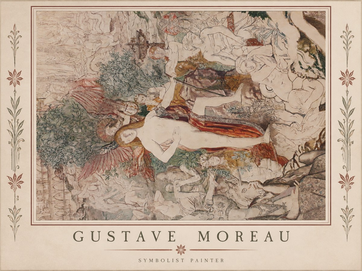 Gustave Moreau Adam and Eve No1 - Affiche