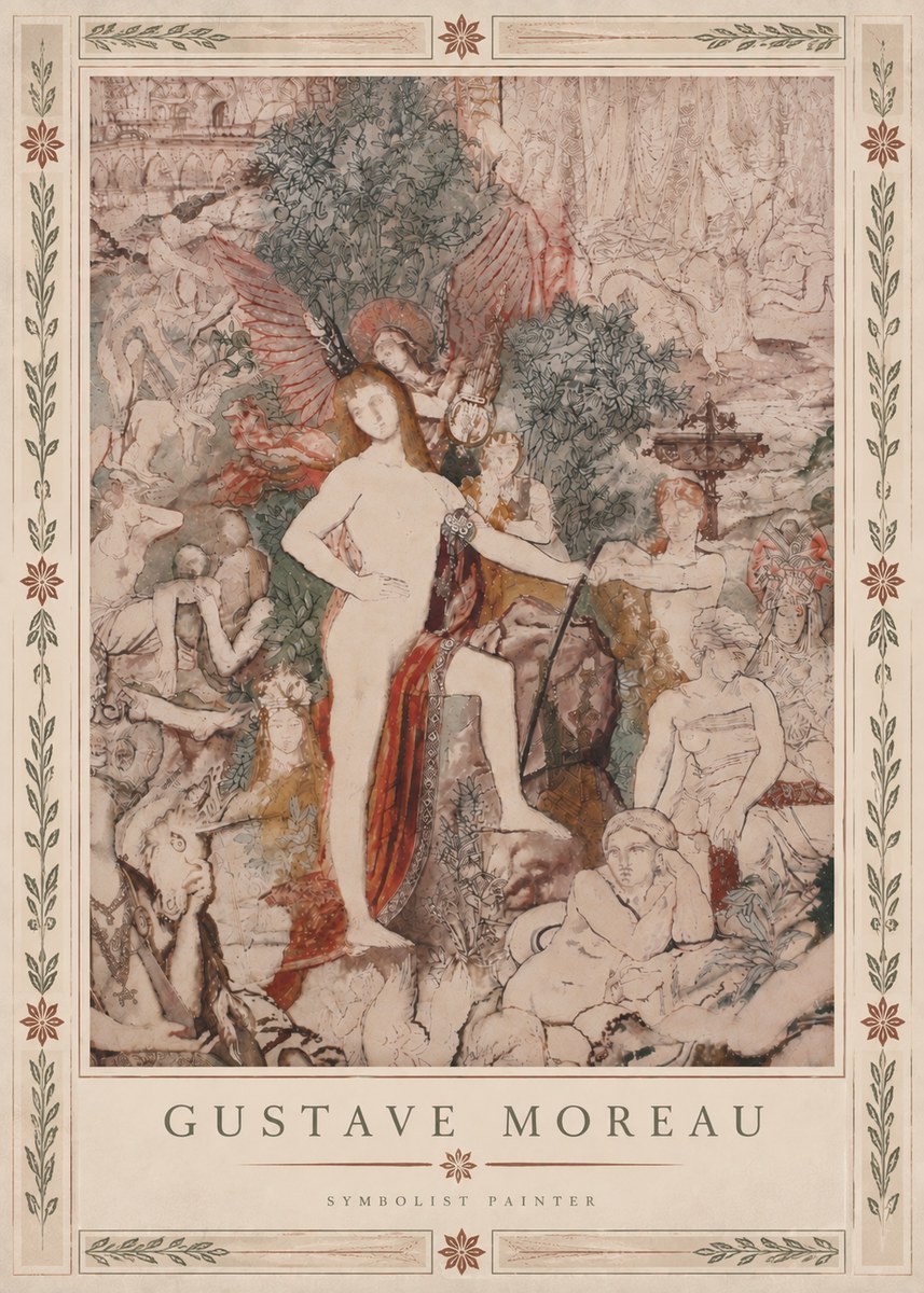 Gustave Moreau Adam and Eve No6 - Affiche