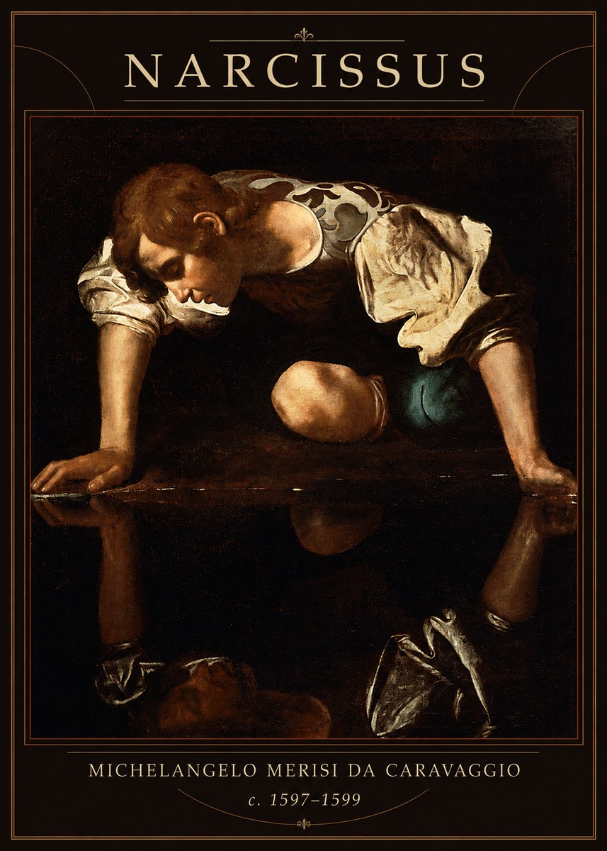 Michelangelo Merisi da Caravaggio Narcissus I No1 - Affiche