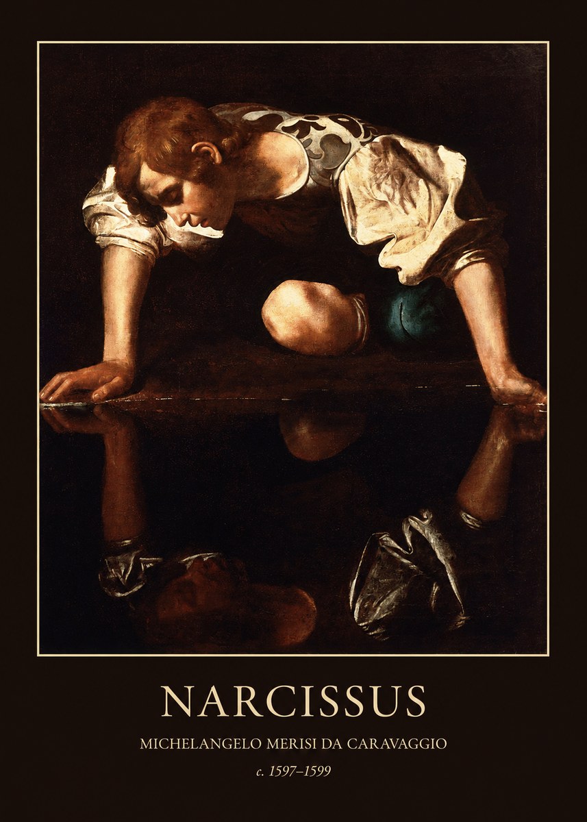 Michelangelo Merisi da Caravaggio Narcissus I No3 - Affiche
