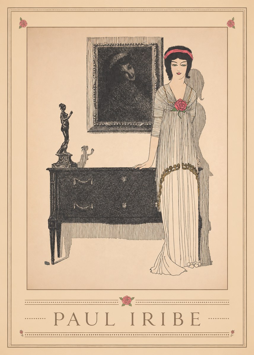 Paul Iribe Woman with Rose No1 - Affiche