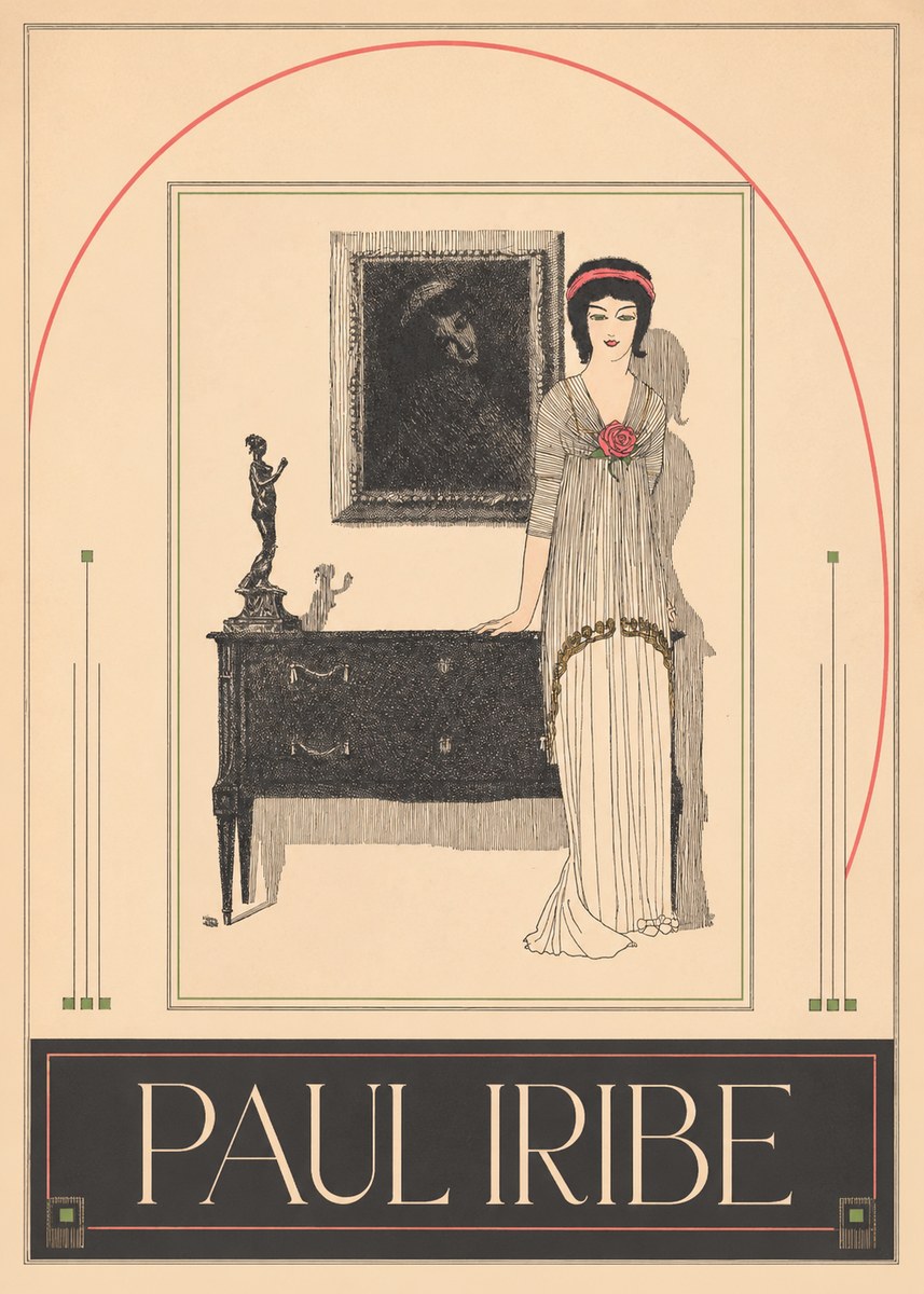 Paul Iribe Woman with Rose No3 - Affiche