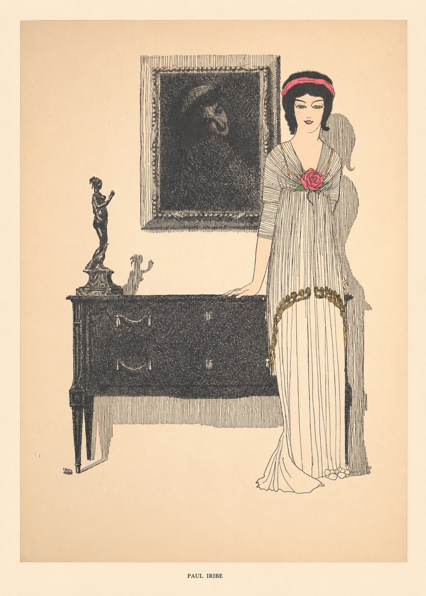 Paul Iribe Woman with Rose No5 - Affiche