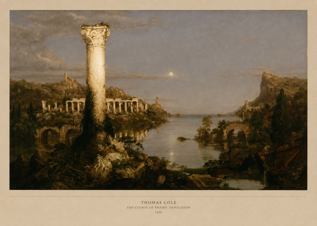 Thomas Cole The Course of Empire: Desolation No5 - Affiche