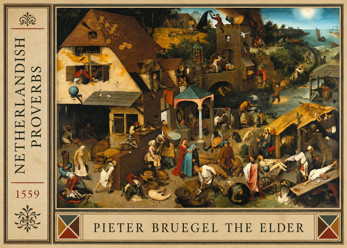 Pieter Bruegel The Netherlandish Proverbs I No4 - Affiche