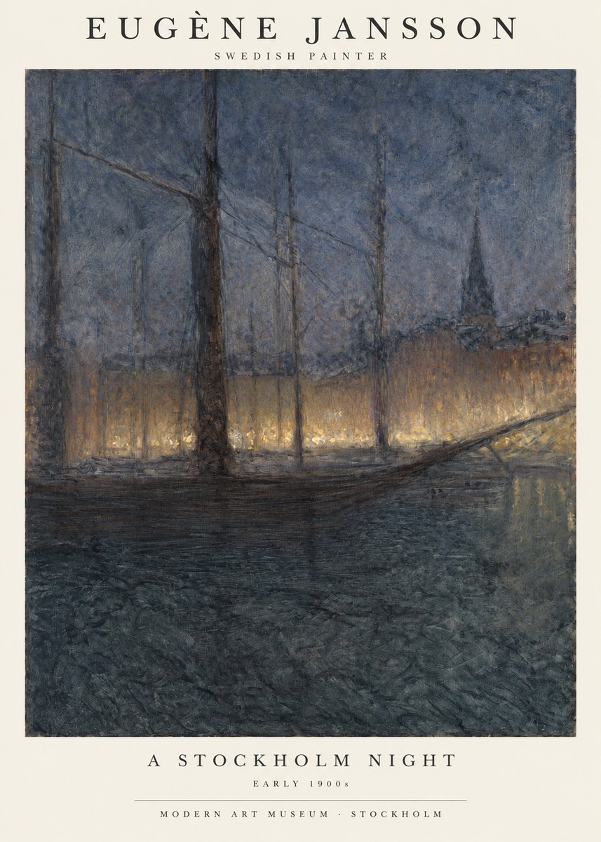 Eugène Jansson Evening on the Water No2 - Affiche