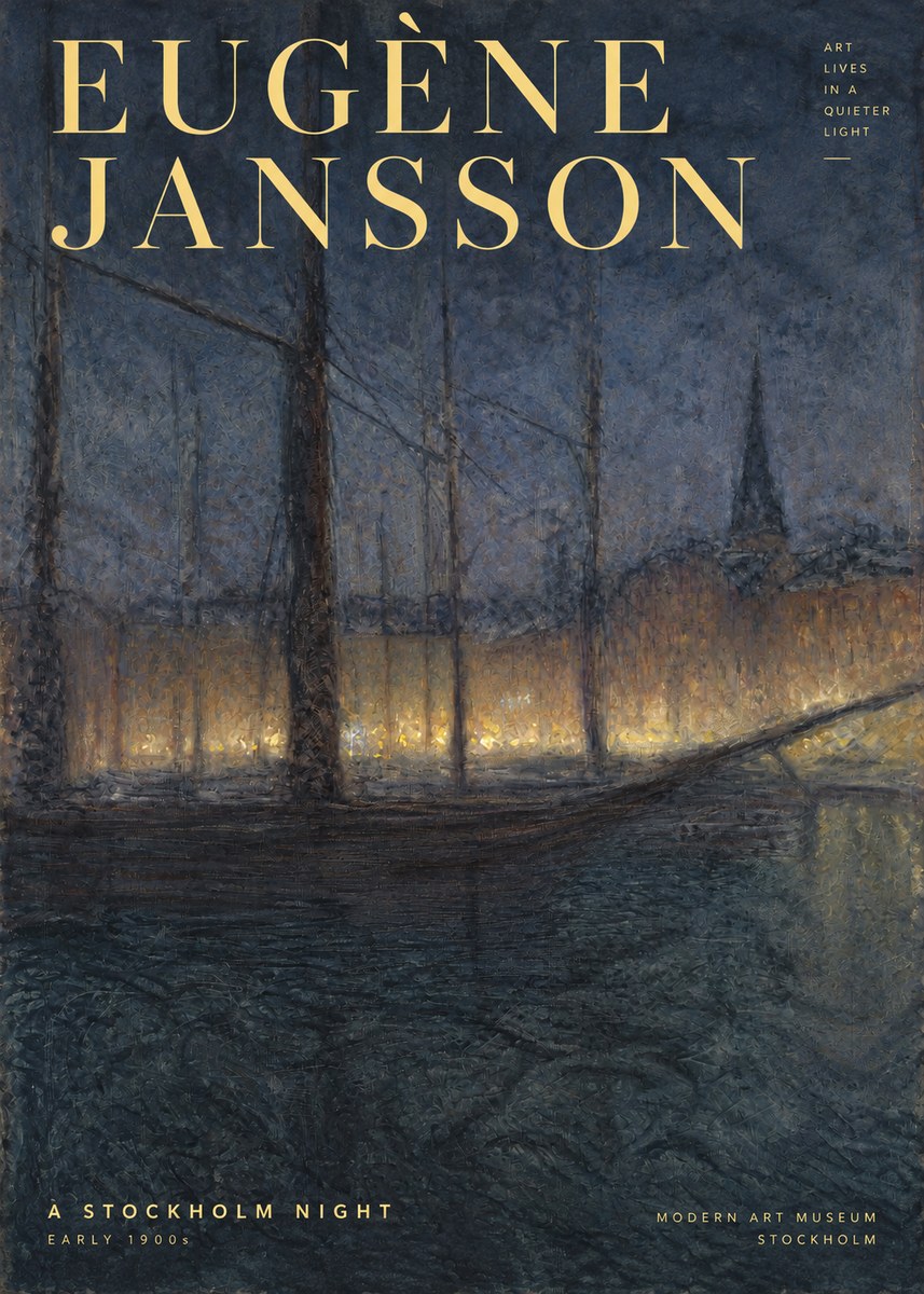 Eugène Jansson Evening on the Water No3 - Affiche