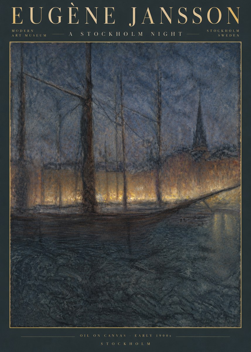 Eugène Jansson Evening on the Water No5 - Affiche
