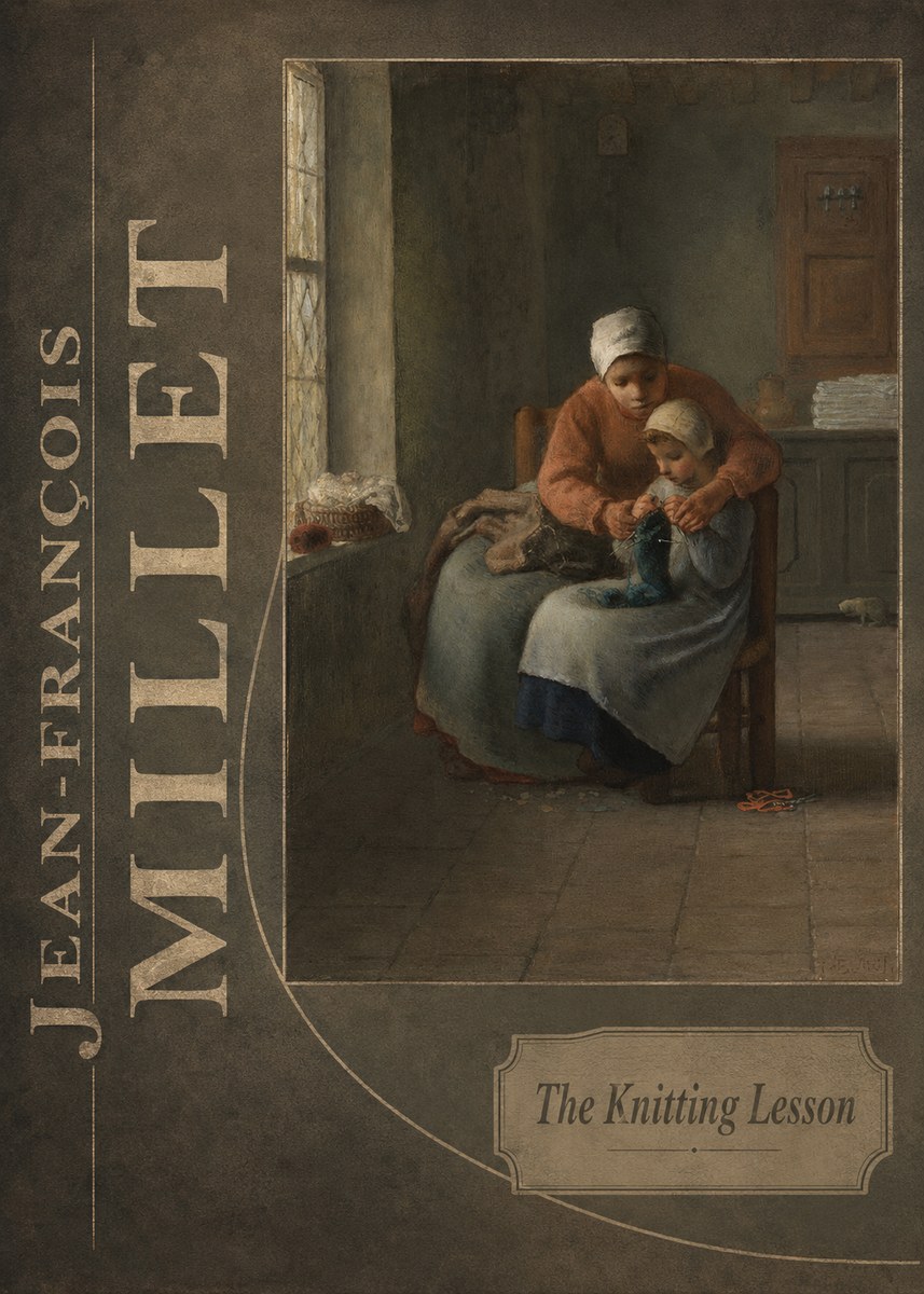 Jean-François Millet The Knitting Lesson II No6 - Affiche