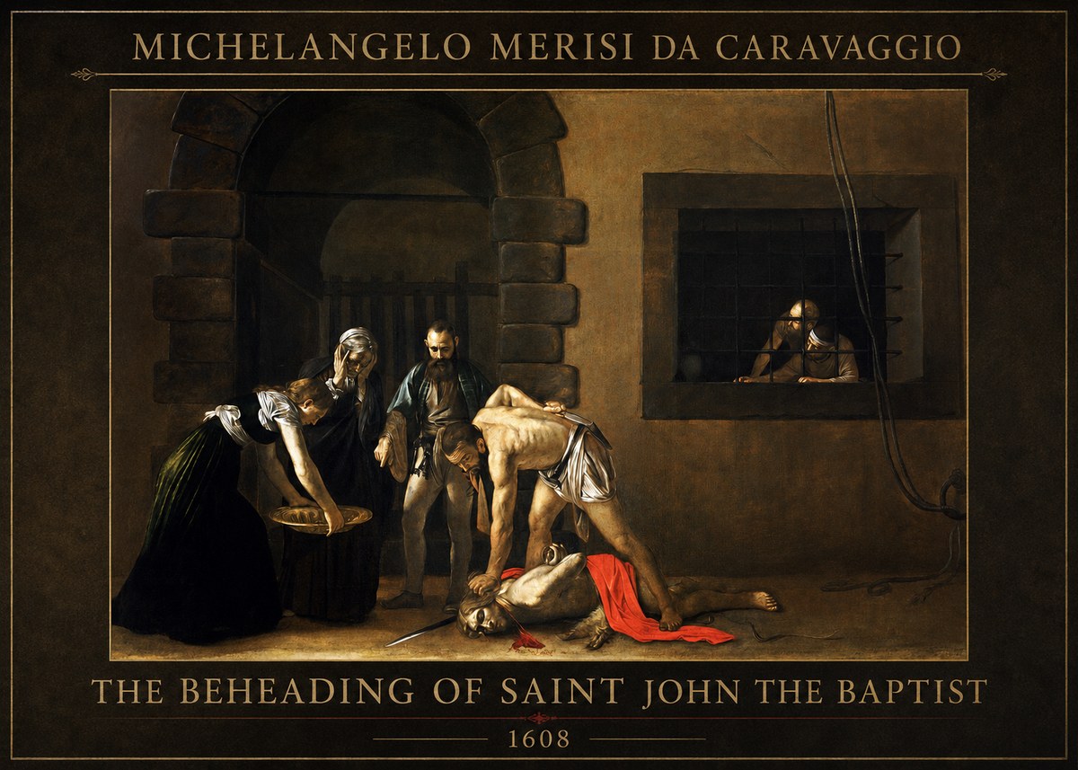 Michelangelo Merisi da Caravaggio The Beheading of Saint John the Baptist No1 - Affiche