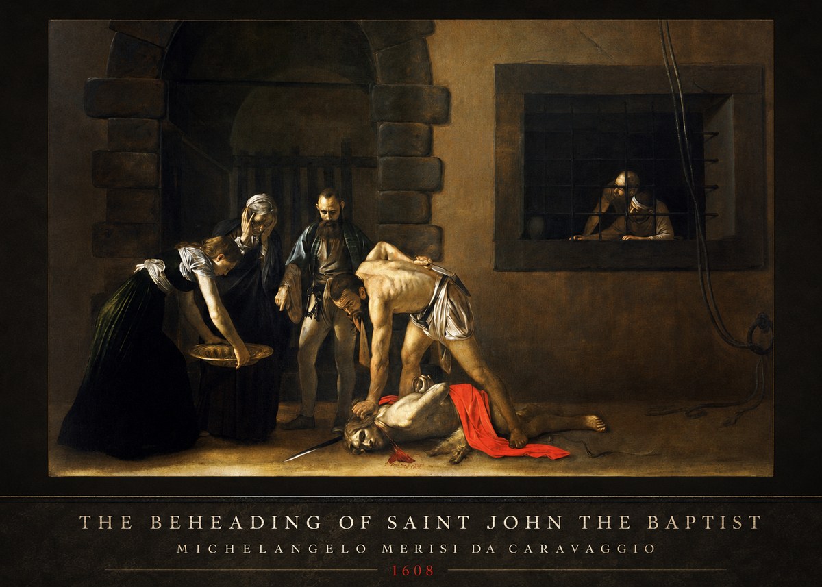 Michelangelo Merisi da Caravaggio The Beheading of Saint John the Baptist No3 - Affiche
