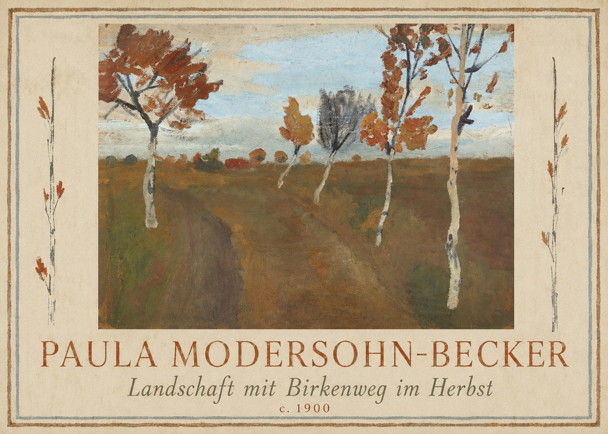Paula Modersohn-Becker Landschaft Mit Birkenweg Im Herbst No1 - Affiche