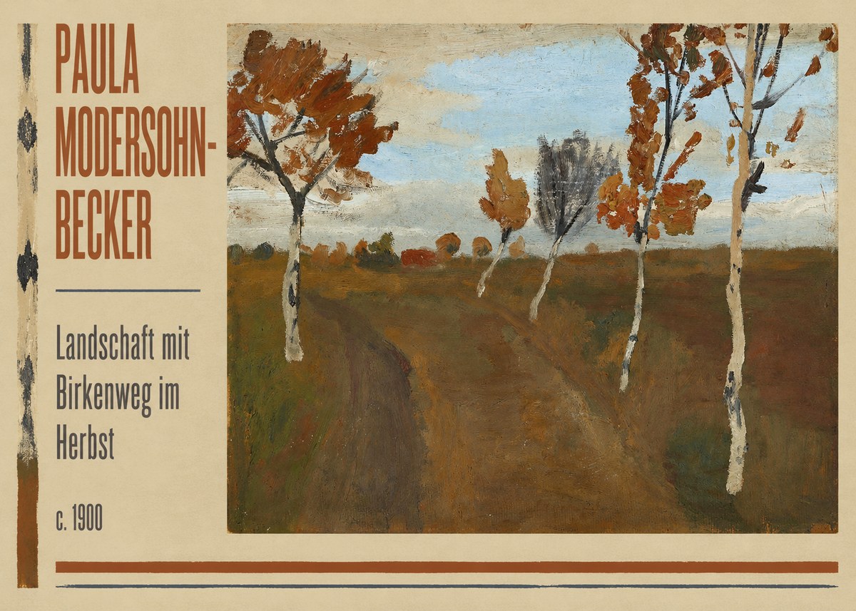 Paula Modersohn-Becker Landschaft Mit Birkenweg Im Herbst No2 - Affiche