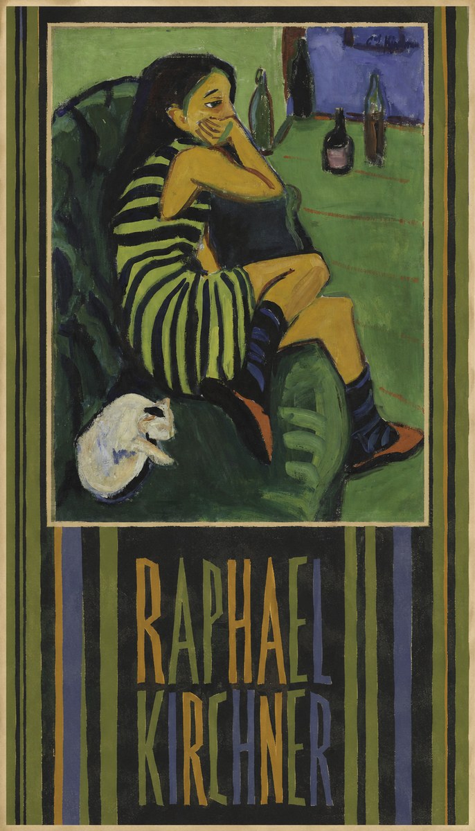 Raphael Kirchner Woman with a Cat No5 - Affiche