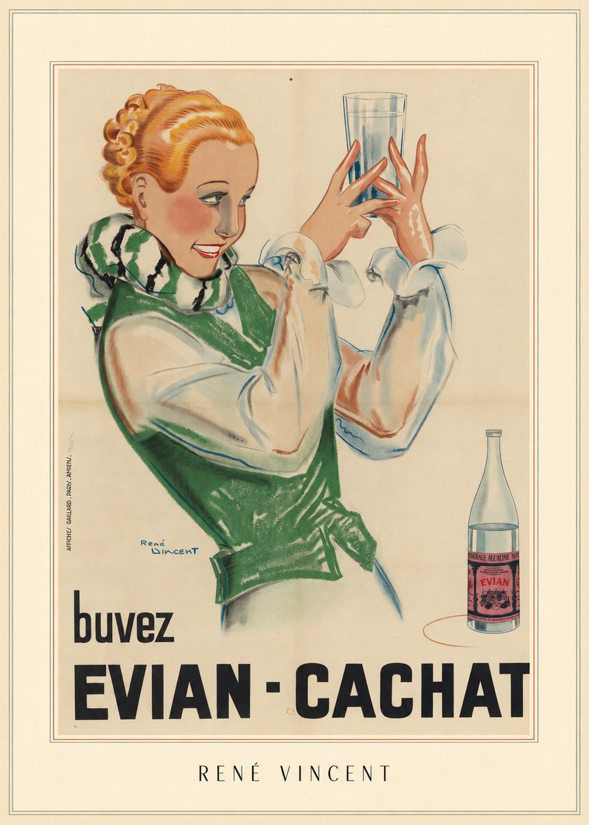 René Vincent Evian - Cachat No4 - Affiche