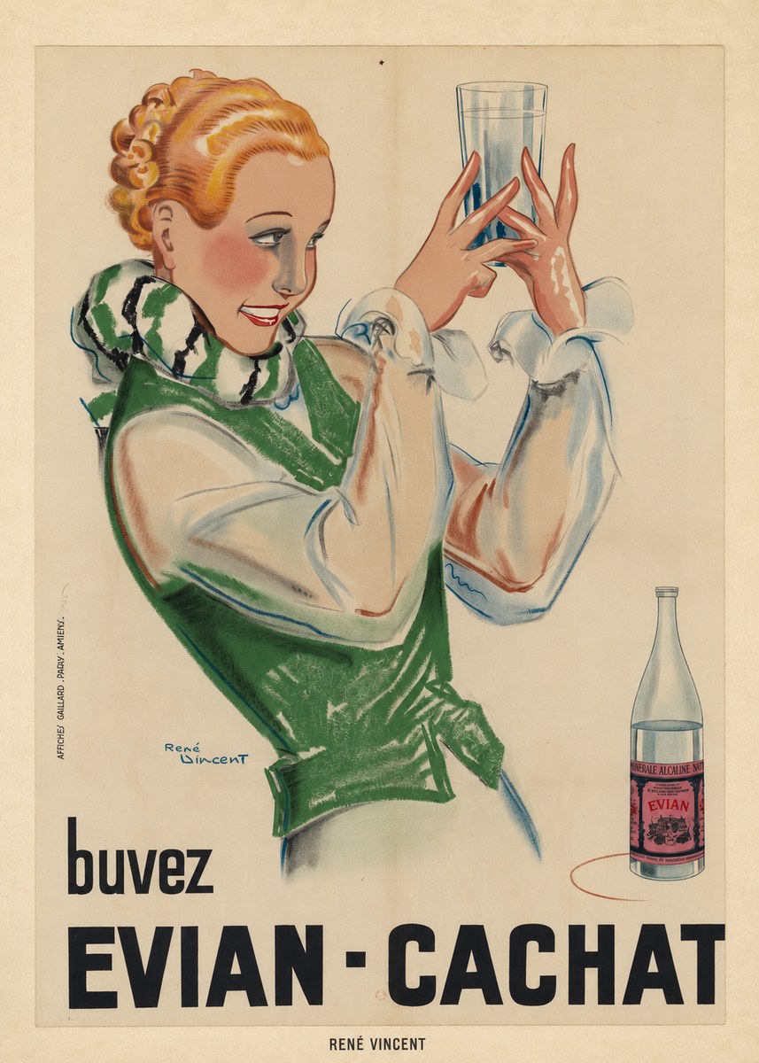 René Vincent Evian - Cachat No6 - Affiche