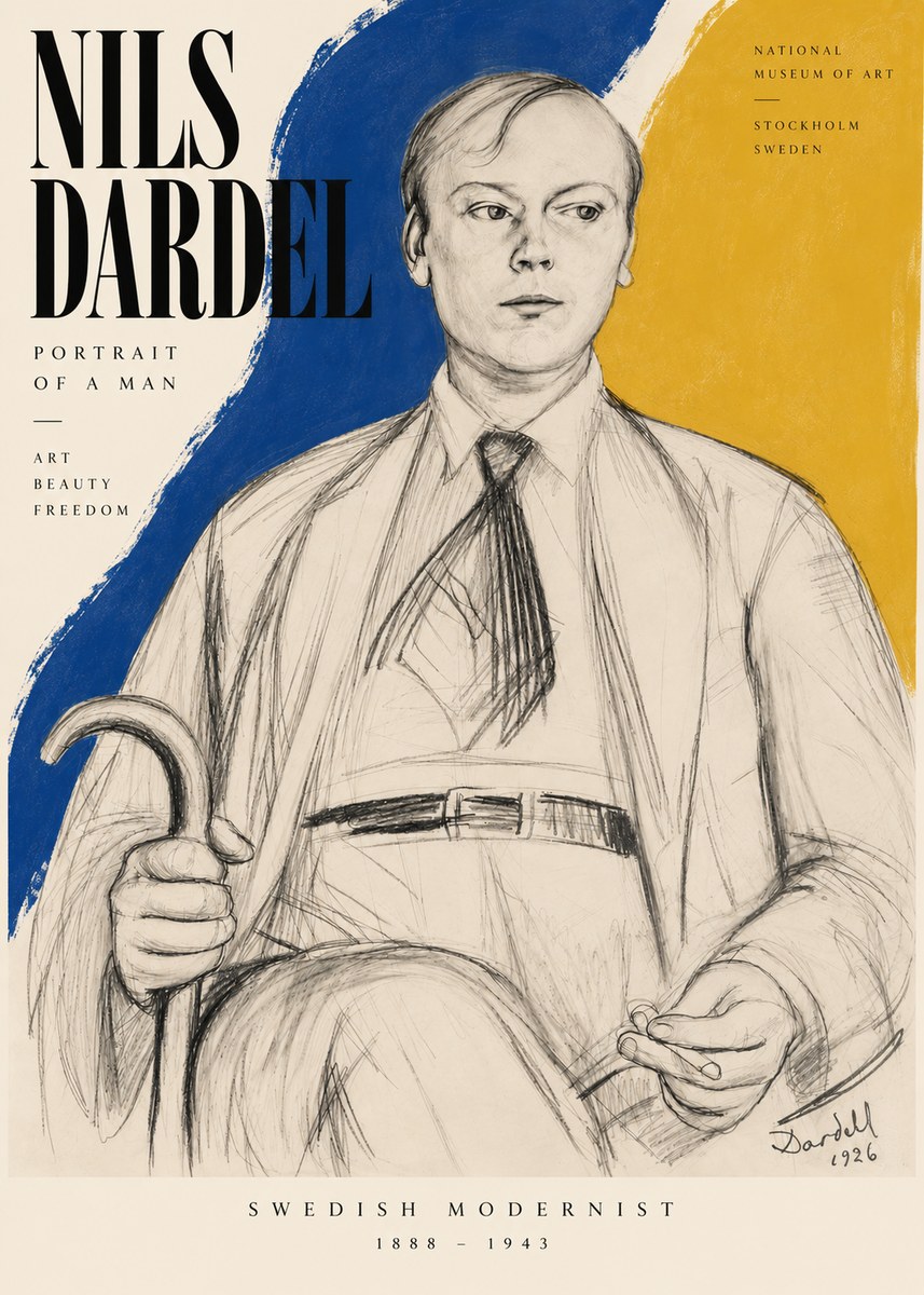 Nils Dardel Portrait of a Man No5 - Affiche