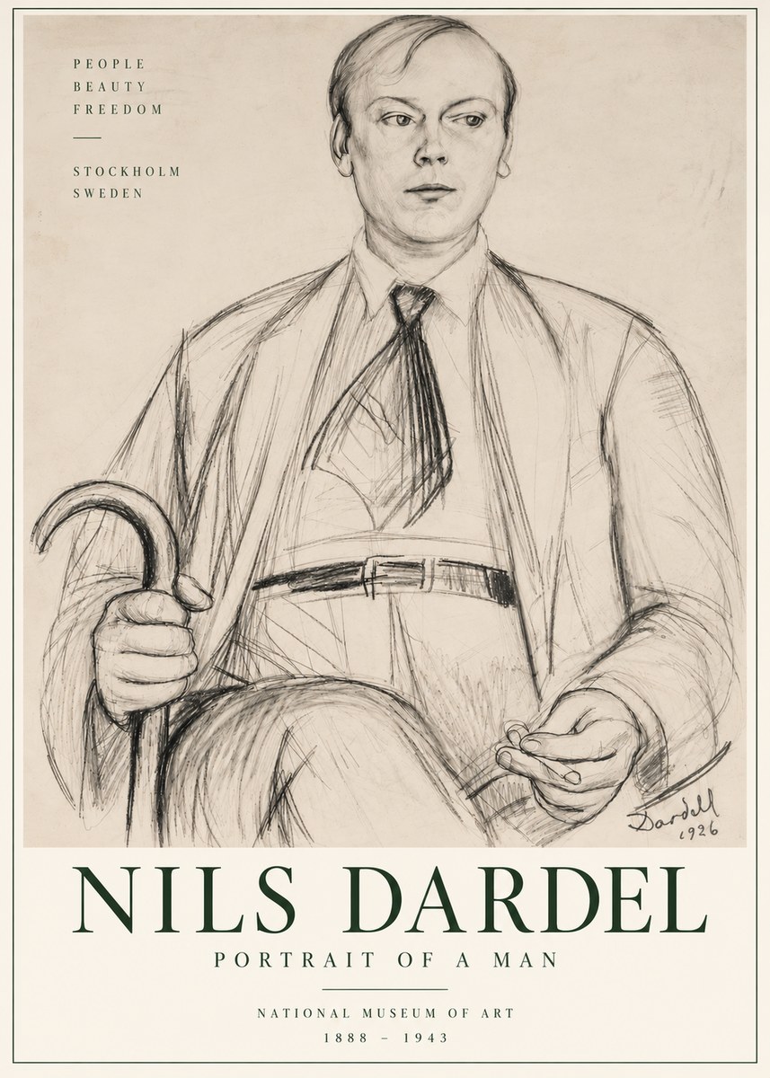 Nils Dardel Portrait of a Man No6 - Affiche