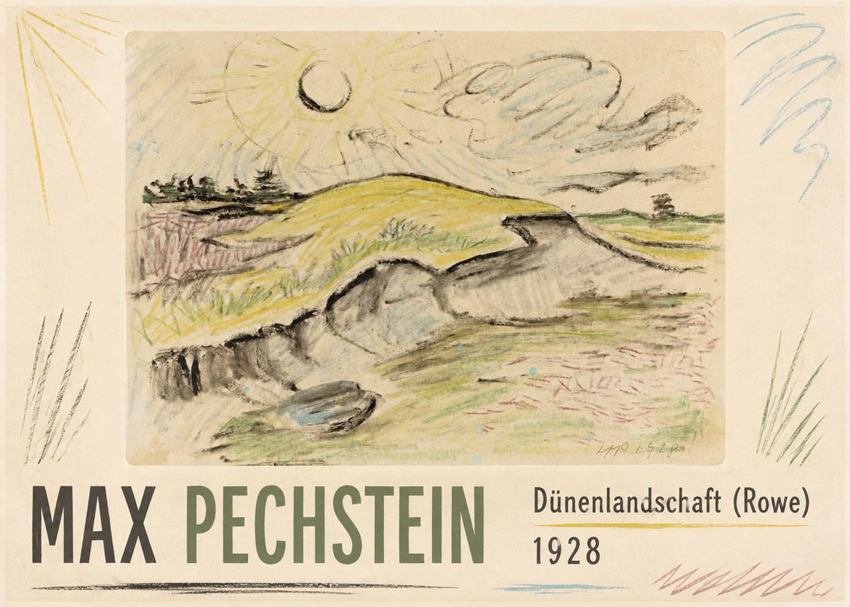 Max Pechstein Dünenlandschaft (Rowe) No1 - Affiche