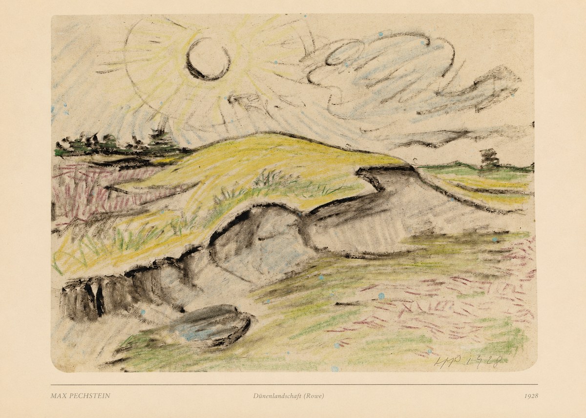 Max Pechstein Dünenlandschaft (Rowe) No6 - Affiche