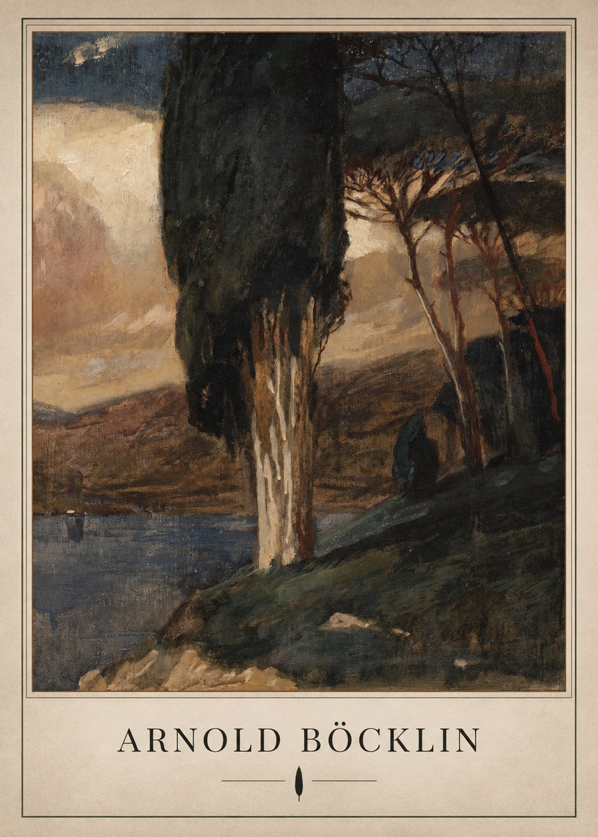 Arnold Böcklin Villa by the Sea II No3 - Affiche