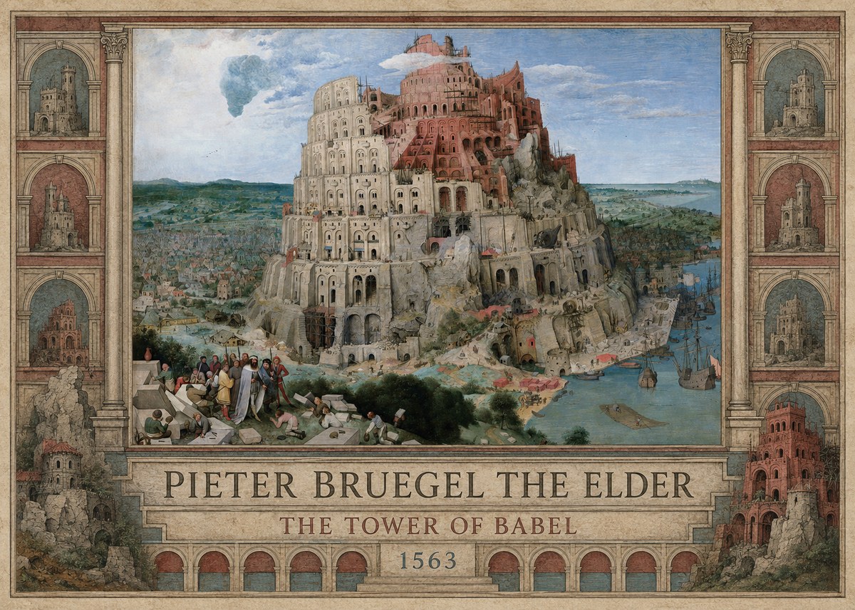 Pieter Bruegel The Tower of Babel IX No2 - Affiche