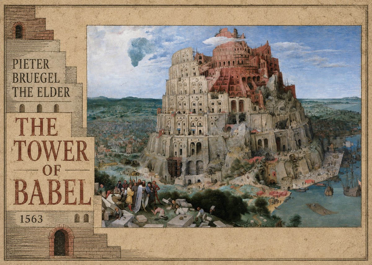 Pieter Bruegel The Tower of Babel IX No6 - Affiche