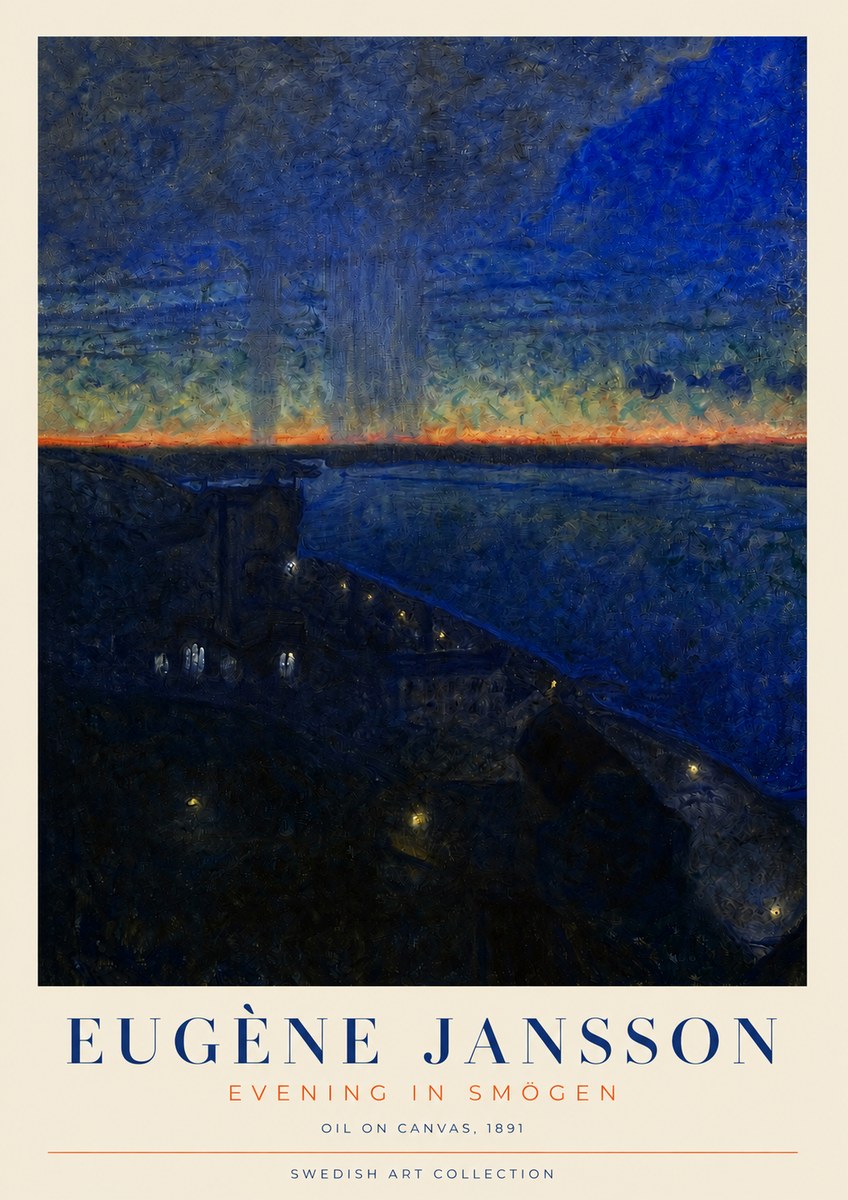 Eugène Jansson Evening in Smögen No3 - Affiche