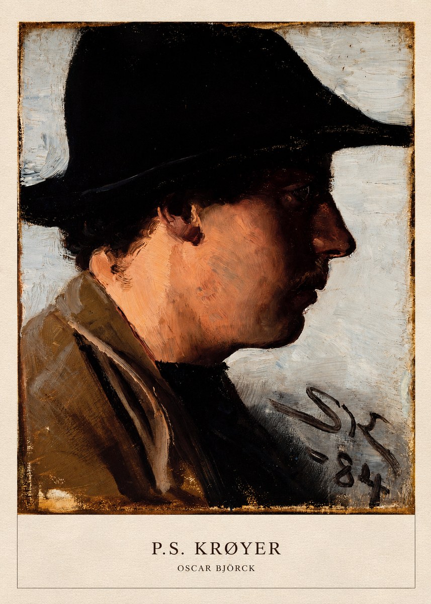 P.S. Krøyer Portrait of Oscar Björck No5 - Affiche