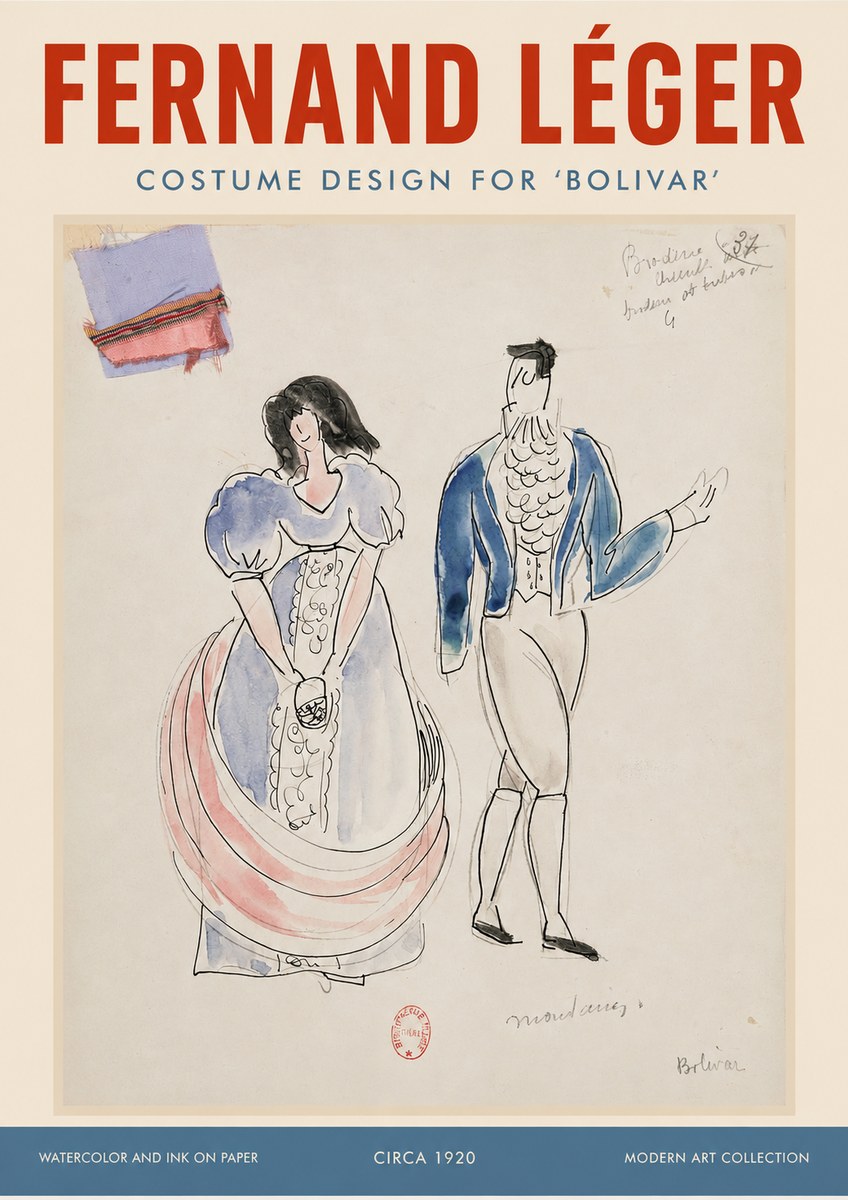 Fernand Léger Costume Design for 'Bolivar' No2 - Affiche