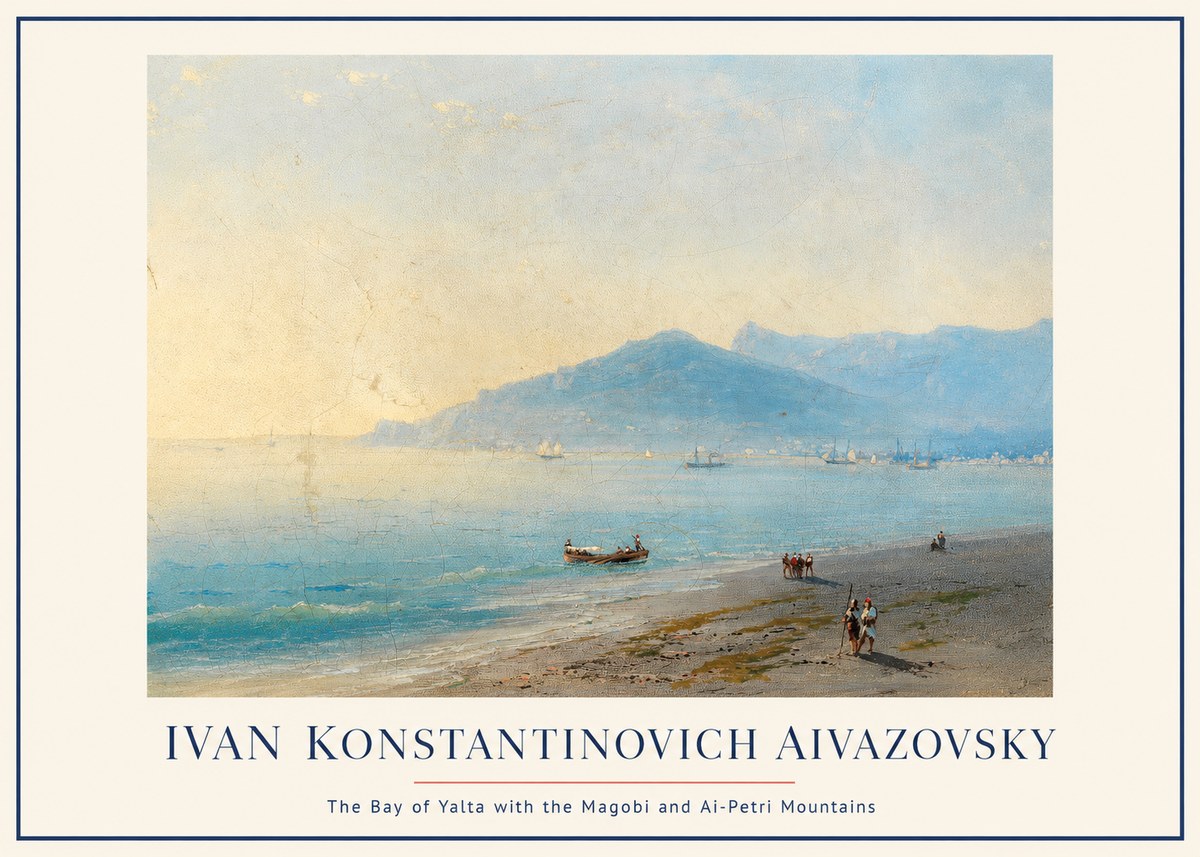 Ivan Konstantinovich Aivazovsky The Bay of Yalta with the Magobi and Ai-petri Mountains No1 - Affiche
