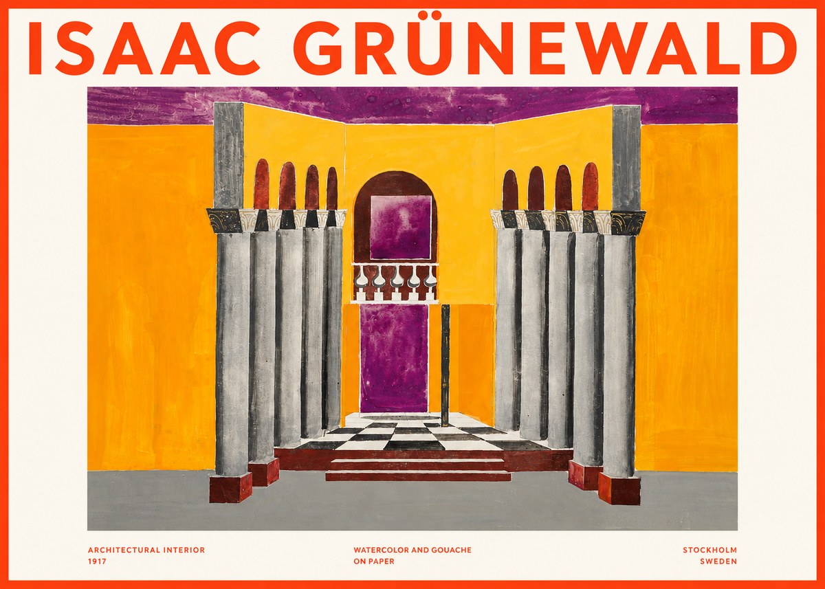 Isaac Grünewald Architectural Interior No2 - Affiche