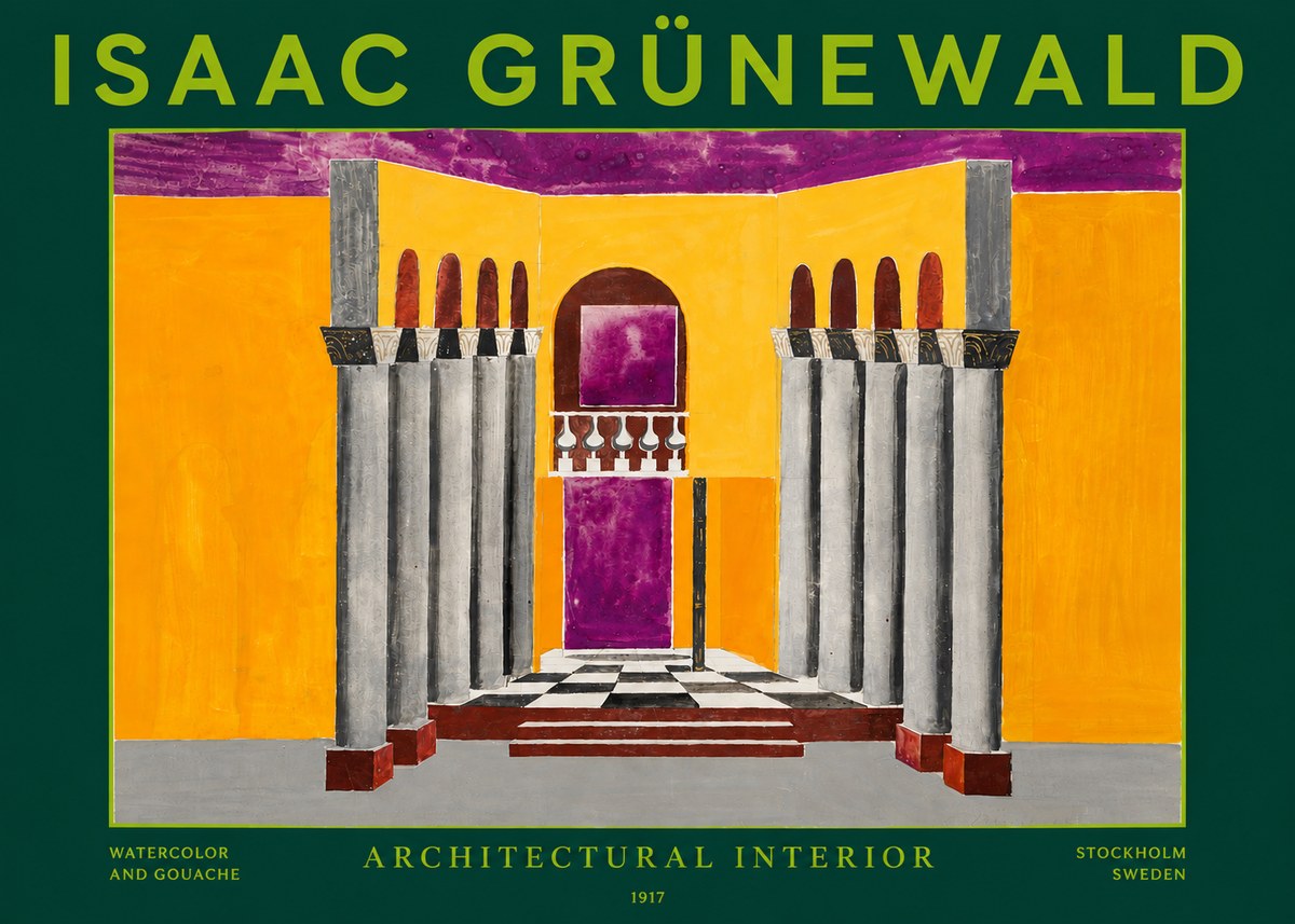 Isaac Grünewald Architectural Interior No3 - Affiche