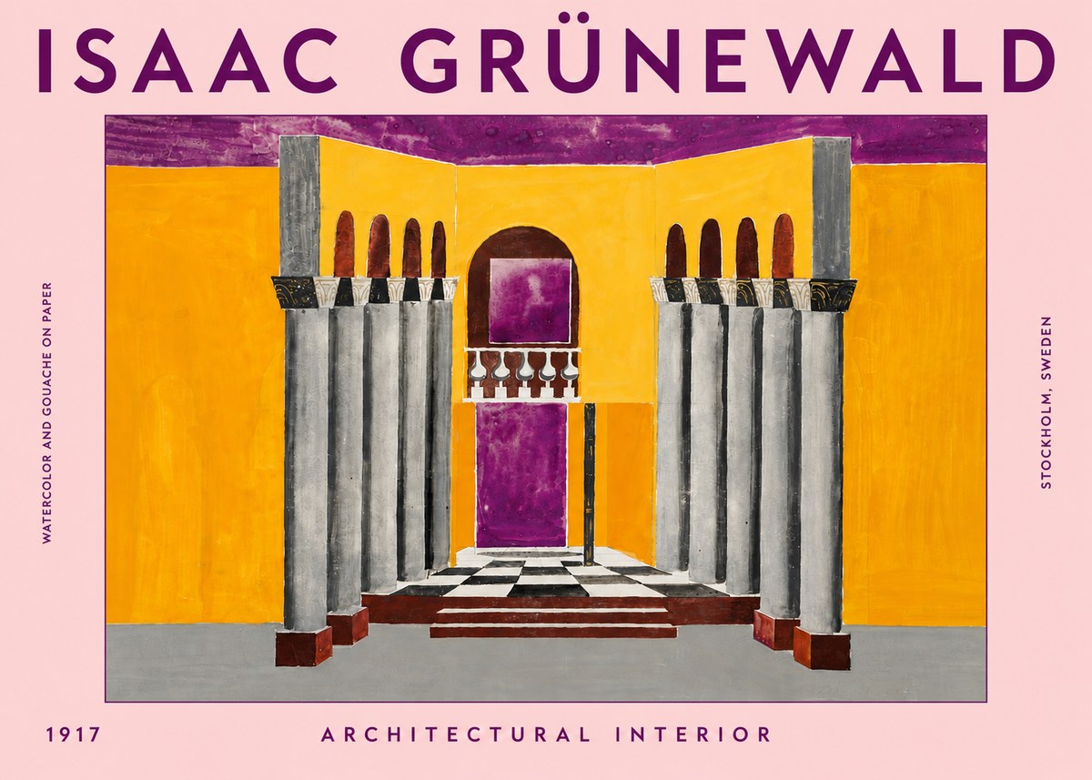 Isaac Grünewald Architectural Interior No4 - Affiche