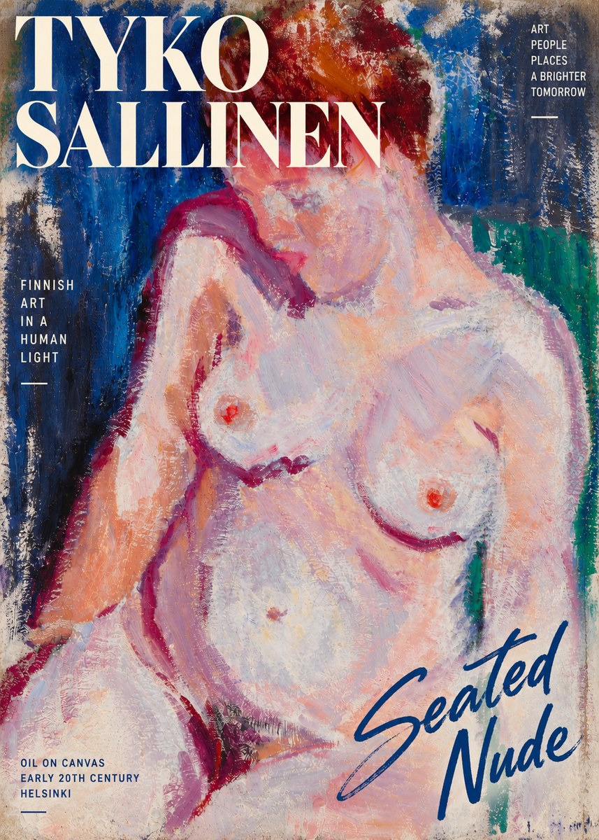 Tyko Sallinen Seated Nude No4 - Affiche