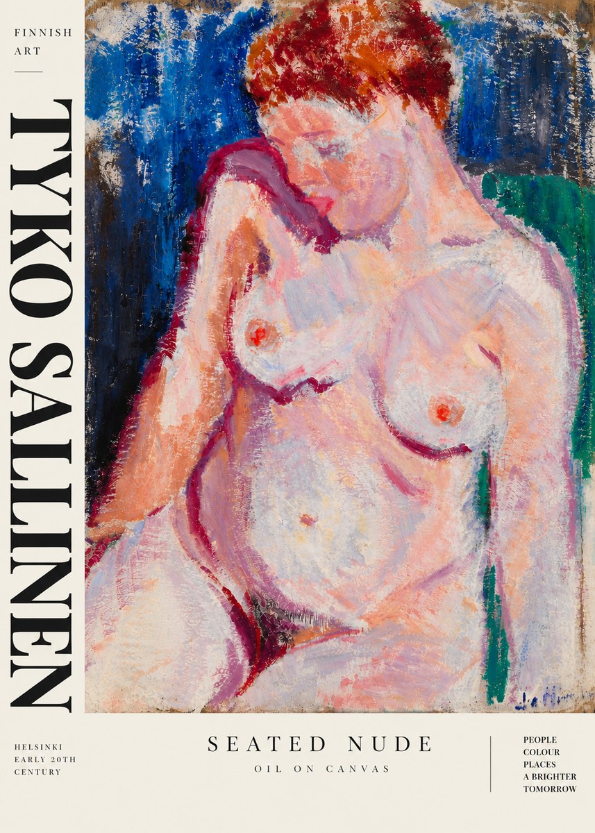 Tyko Sallinen Seated Nude No6 - Affiche