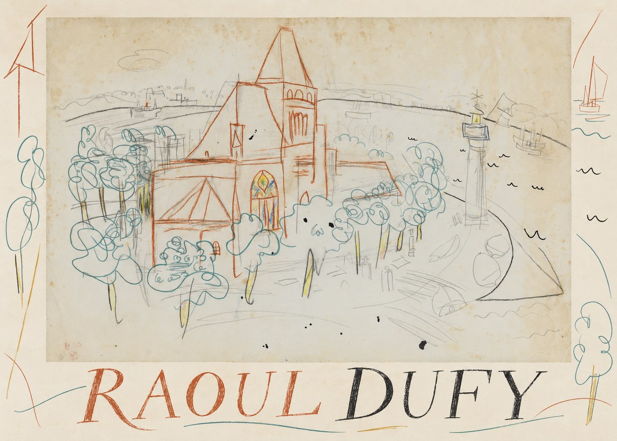Raoul Dufy Coastal Church and Lighthouse No2 - Affiche