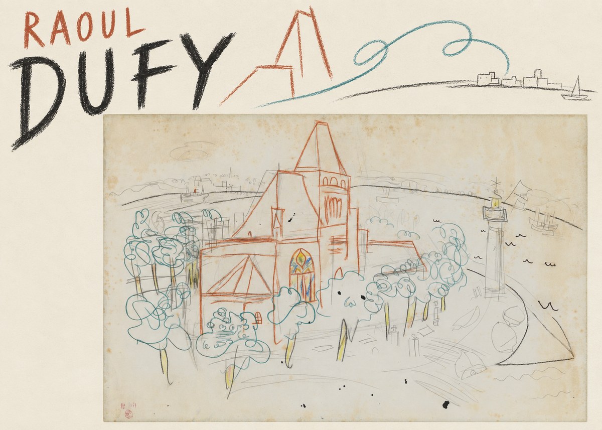 Raoul Dufy Coastal Church and Lighthouse No5 - Affiche