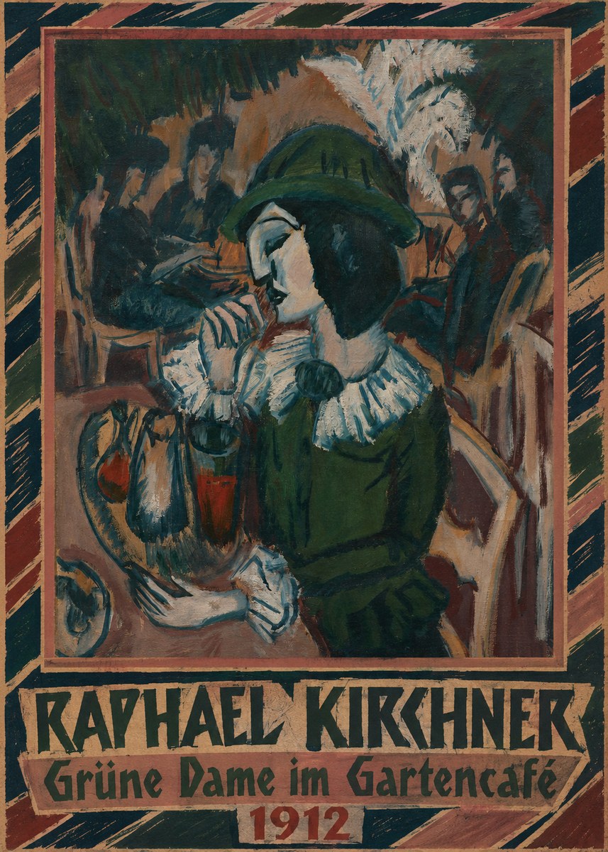 Raphael Kirchner Grüne Dame Im Gartencafé No5 - Affiche