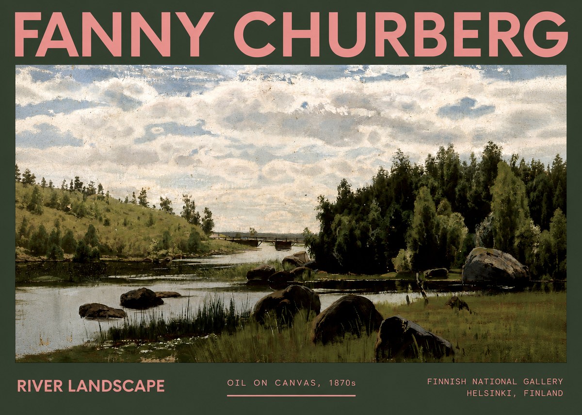 Fanny Churberg River Landscape No2 - Affiche