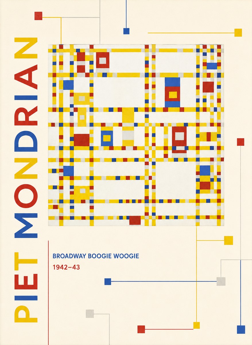 Piet Mondrian Broadway Boogie Woogie No3 - Affiche