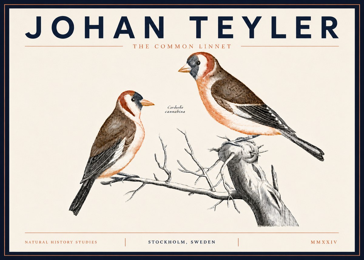 Johan Teyler The Common Linnet No5 - Affiche