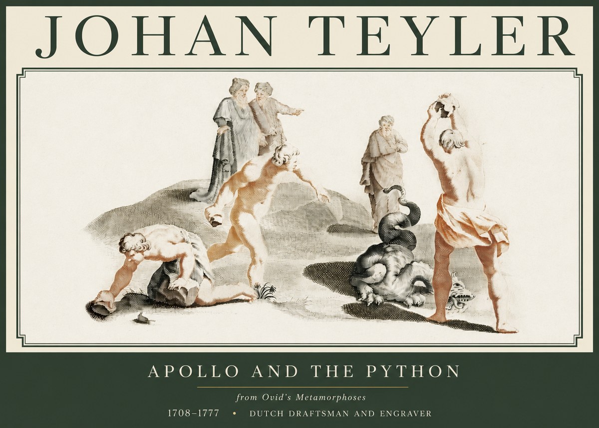 Johan Teyler Apollo and the Python No3 - Affiche
