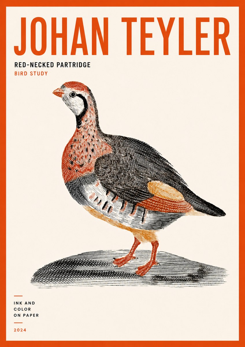 Johan Teyler Red-necked Partridge No5 - Affiche