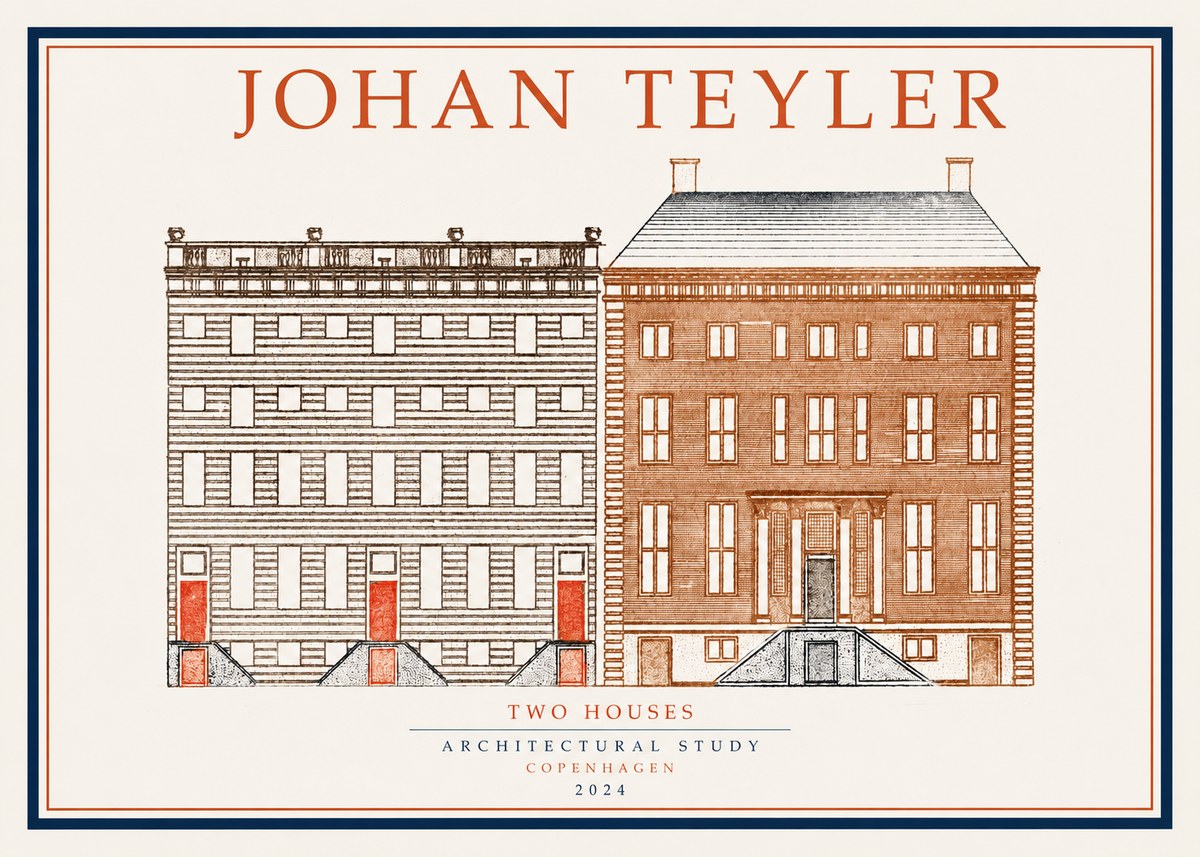 Johan Teyler Two Houses No1 - Affiche