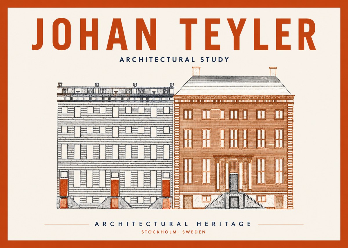 Johan Teyler Two Houses No5 - Affiche