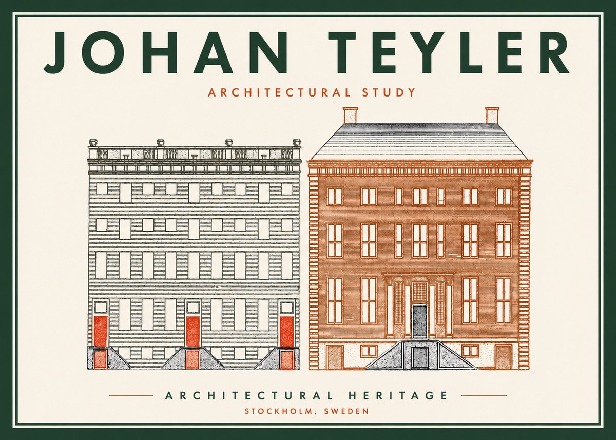 Johan Teyler Two Houses No6 - Affiche