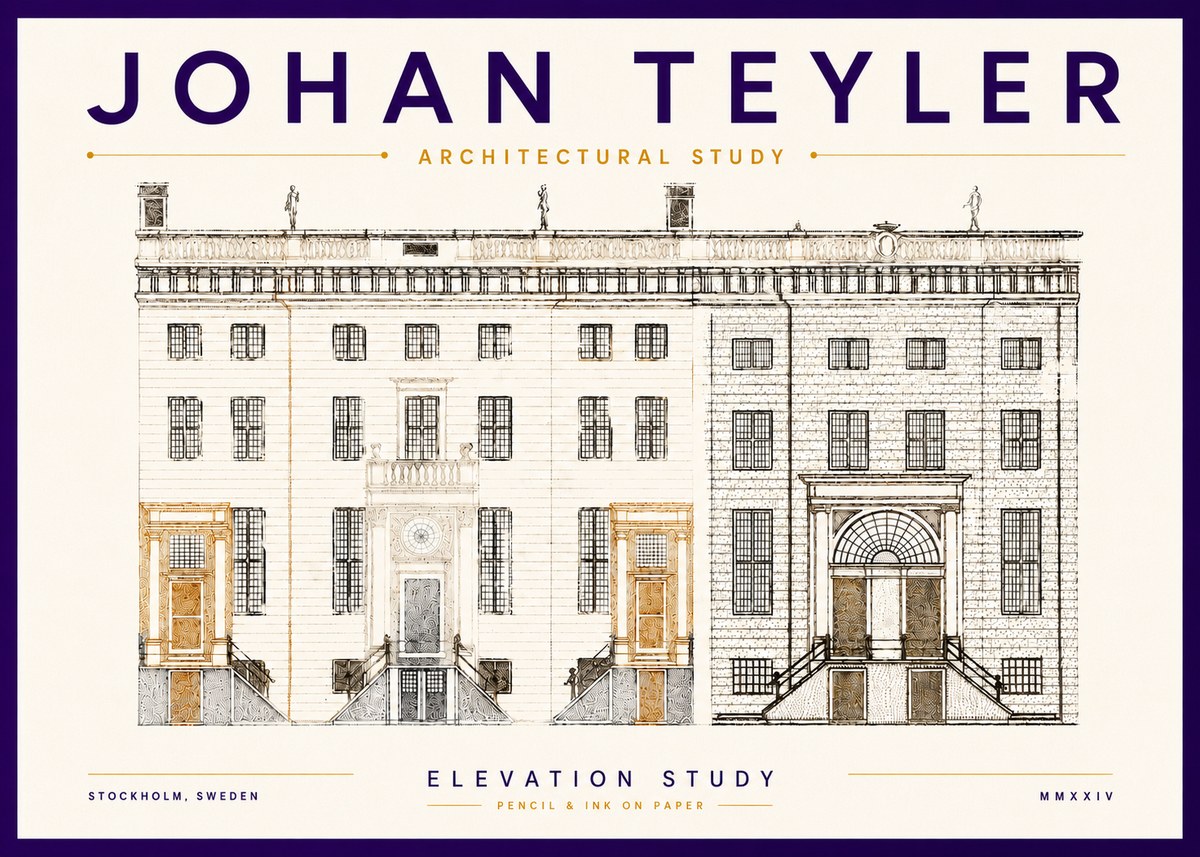 Johan Teyler Elevation Study No6 - Affiche