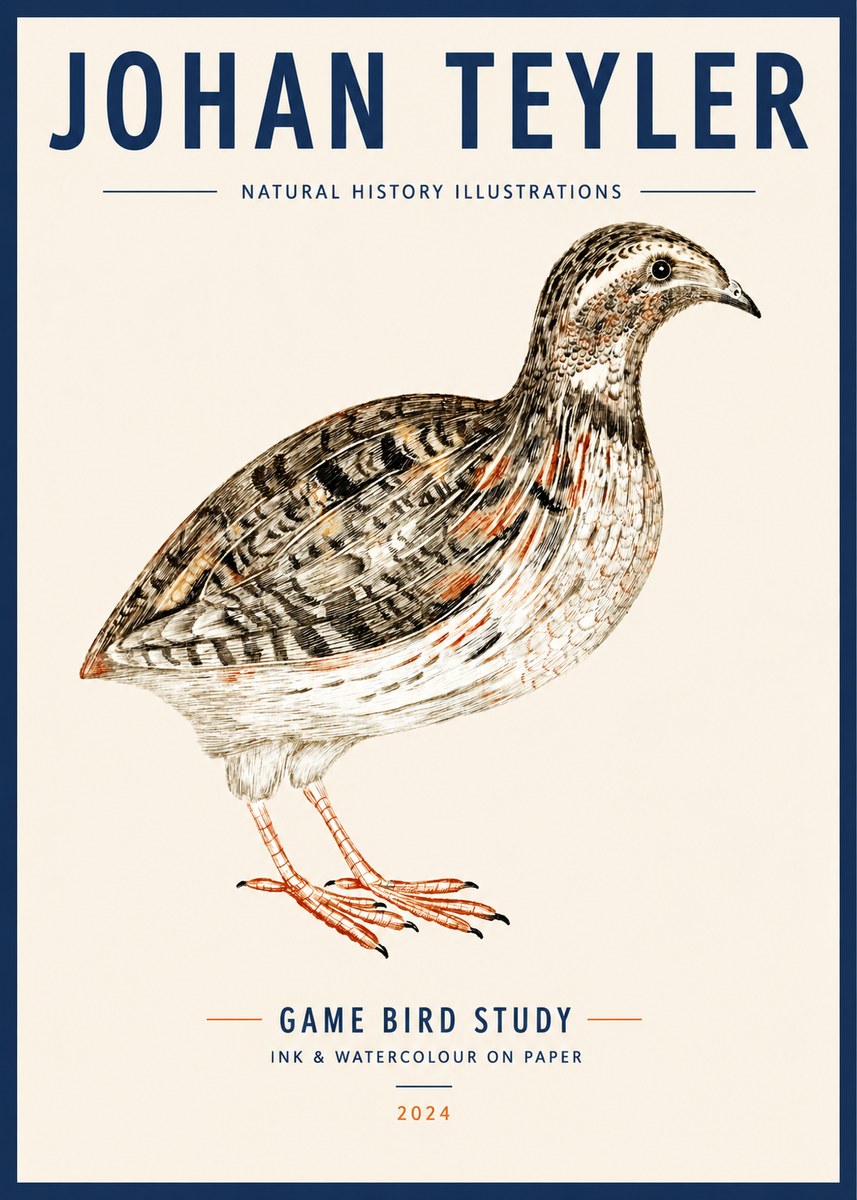 Johan Teyler Game Bird Study No3 - Affiche
